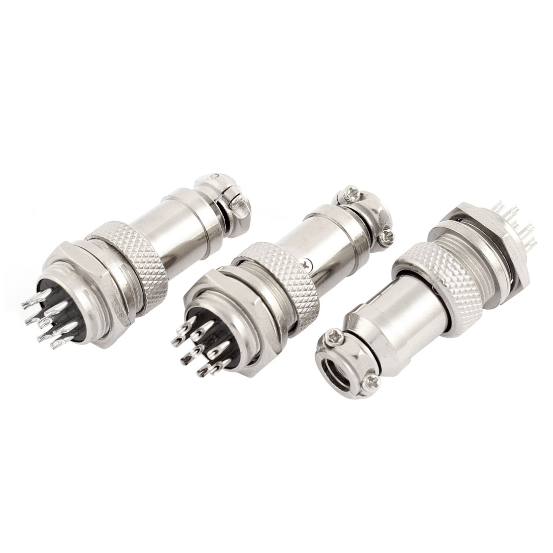 Unique Bargains Panel GX16 8 Pins Female Male 16mm Screw Mounting ...