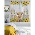 thumbnail image 3 of Summer Floral Sheer Curtains 2 Panels Set Watercolor Farm Cow Farmhouse Sunflower Fence Wood Grain Sheer Window Curtains Light Filtering Rod Pocket Voile Drapes for Bedroom Living Room 52"X72", 3 of 9