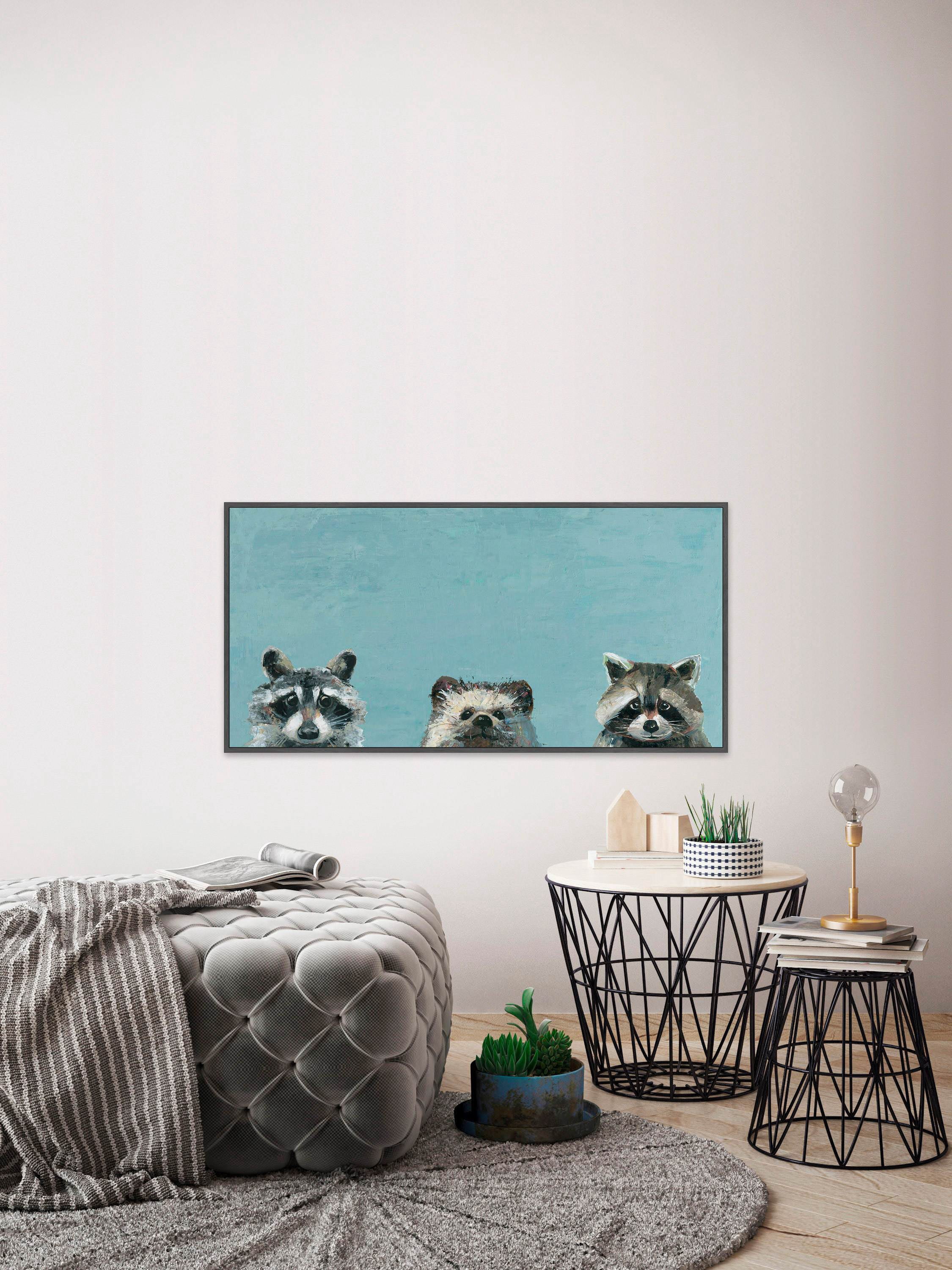 Three Cuties Floater Framed Painting Print on Canvas