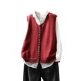 thumbnail image 2 of thefmos Women's Sleeveless Button Front Knit Vest Colorful Buttons Loose Fit Solid Color Casual Jacket Trendy Fall Winter Clothes, Red Free Size, 2 of 5