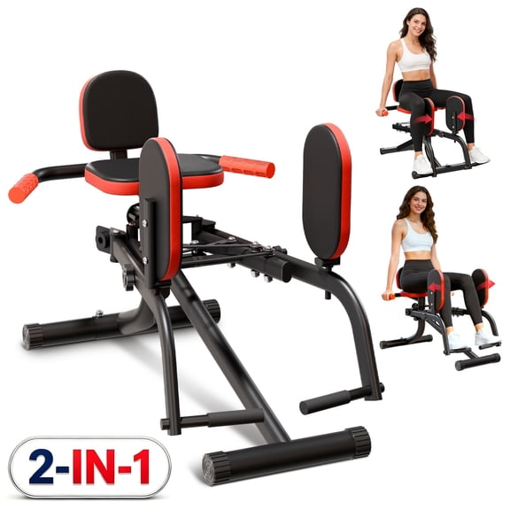 RICAN Hip Abductor Machine, 2-in-1 Thigh & Glute Trainer for Home Gym, Adjustable Resistance for Inner/Outer Thigh Toner and Butt Lifter, Compact Leg Workout Equipment