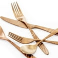 thumbnail image 3 of Megachef MCFW-LA VAGUE-MATTEROSEGOLD 20 Piece La Vague Flatware Utensil Set with Stainless Steel Silverware Metal Service, Matte Rose Gold, 3 of 7