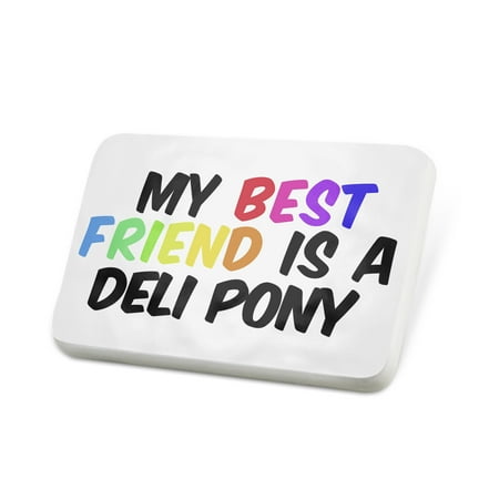Porcelein Pin My best Friend a Deli pony, Horse Lapel Badge – (Best Deli In Brooklyn)