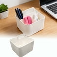 thumbnail image 1 of MKHSQHDG Today's Deals 3 Compartment Multiuse Caddy Organizer with Handle Art Craft Desk Stationery Pen Holder Stackable Back to School Stationery Storage, 1 of 5