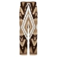 thumbnail image 5 of Brown White Ikat Geometric Pattern Winter Female Pants Flannel High Waist Women Pants Lady Warm Straight Leg Plush Trousers, 5 of 7