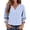 #1 Blue Stripes, variant on VDJ Button Down Shirts for Women 3/4 Sleeve V Neck Dressy Blouses Summer Fall Blue Striped Classic Tops Fashion Clothing Size XL