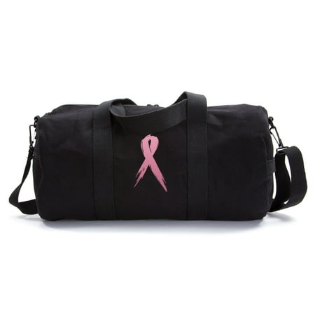 Breast Cancer Awareness Army Heavyweight Canvas Duffel Bag Painted Pink