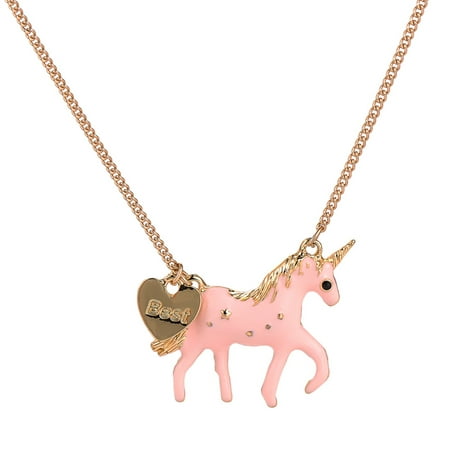 Cute and Adorable Best Unicorn Pink and Gold Plated Pendant necklace jewelry,