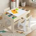 thumbnail image 4 of LuxenHome Drawing and Activty Board Children Table with 2 Chairs Set, 4 of 9