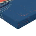 thumbnail image 2 of Ambesonne Grunge Fitted Sheet, Lighthouse Waves Sea, Queen Size, Blue Coral White, 2 of 3