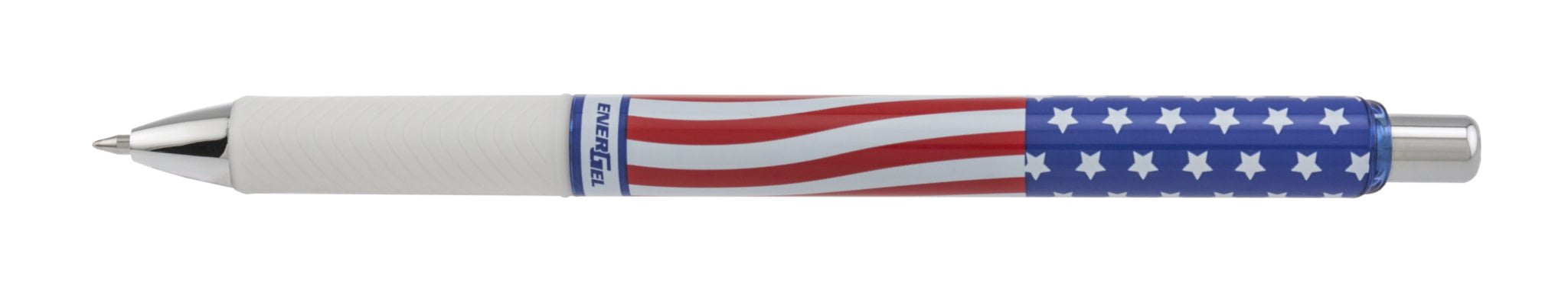 Pentel EnerGel Deluxe RTX Liquid Gel Ink Pen Set Kit, Stars & Stripes, Pack of 3 with 4 Refills (Black - 0.7mm)