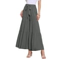 thumbnail image 1 of Pantalones Boho para Mujer INSPIRE CHIC de Día de la Madre, con cintura alta elástica, volantes, estilo palazzo, pierna ancha XL en gris, 1 of 6