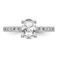thumbnail image 3 of Solid 14k White Gold Lab Grown Diamond Side-Stones with CZ Cubic Zirconia Center Stone Engagement Ring Rin Size 5.5, 3 of 8