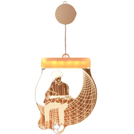 

SEAFEI 3D Hanging Lamp Create Atmosphere Eye Protection Useful Butterfly Five-pointed Star 3D Hanging LED Lamp