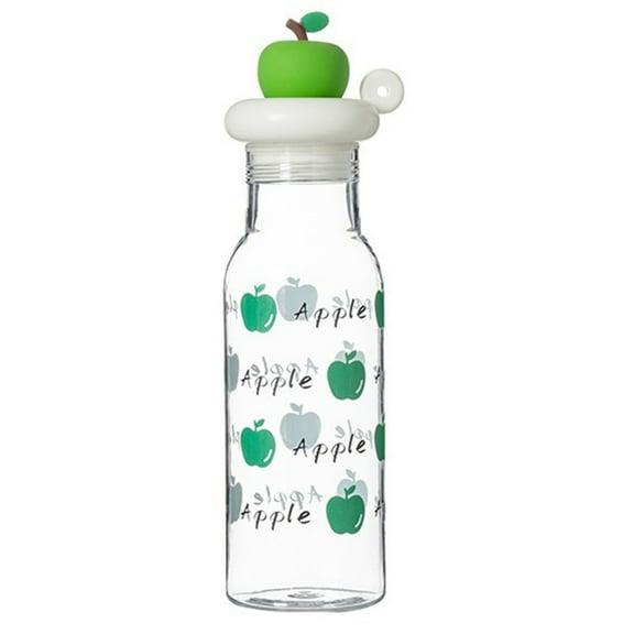 Clear Water Bottle 19.6oz Cute Apple Figurines Drinking Bottles Cups