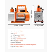 KFFKFF 3.5 CFM 1/4 HP Single Stage Rotary Vane Vacuum Pump, Ideal for HVAC Systems, Includes Oil Bottle, 1720 RPM, Suitable for Automotive AC Maintenance and Resin Degassing