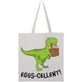 thumbnail image 3 of Inktastic Eggs-cellent Cute Easter T-rex Dinosaur Tote Bag, 3 of 4
