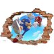 thumbnail image 1 of 2026 Sonic wall decal sticker, kids cartoon bedroom background wall decoration self-adhesive wall sticker, game sticker birthday party supplies, 1 of 5