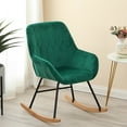 thumbnail image 4 of LuxenHome Upholstered Green Velvet Rocking Chair, 4 of 9