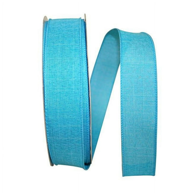 Reliant Ribbon 92573W-913-09K Everyday Linen Value Wired Edge Ribbon - Turquoise - 1.5 in. x 50 yards