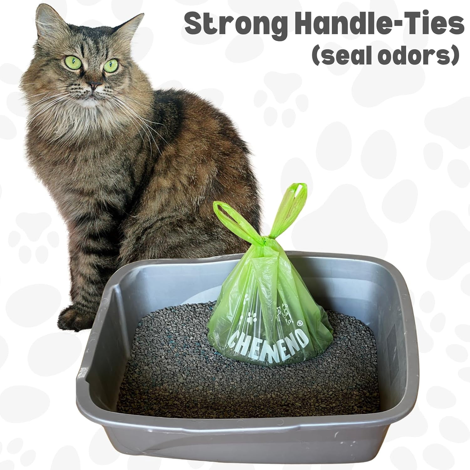 Cat Litter Waste Bags (500 Count) Dog Poop Bags with Easy Tie Handles Earth-Friendly Lavender Scented Cat Litter Poop Diaper Bag Disposable Sanitary Pad Waste Bags (500 Bags)