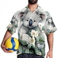 thumbnail image 4 of Koala Men's Short Sleeve Button Down Casual Poplin Shirts for Summer Beach, Printed Design - Unisex, 4 of 6