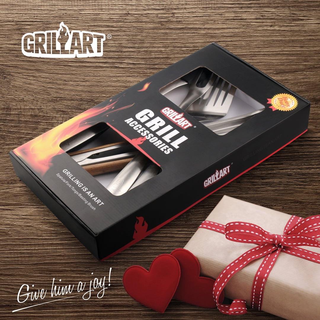 GRILLART Heavy Duty BBQ Grill Tools Set, Best Grilling Gifts for Men, Dad