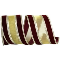 Reliant Ribbon - 90067W-090-40F, Spirit 2 Wired Edge Ribbon, Burgundy, 2-1/2 Inch, 10 Yards