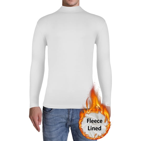ANYFIT WEAR Men's Fleece Lined Mock Turtleneck Long Sleeve T Shirt Undershirt Top Thermal Pullover Sweater For Cold Weather