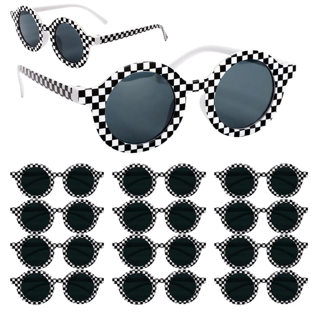 Paquete de 30 Anteojos de Sol a Cuadros para Niños con Armazones Flexibles de 12,5 cm