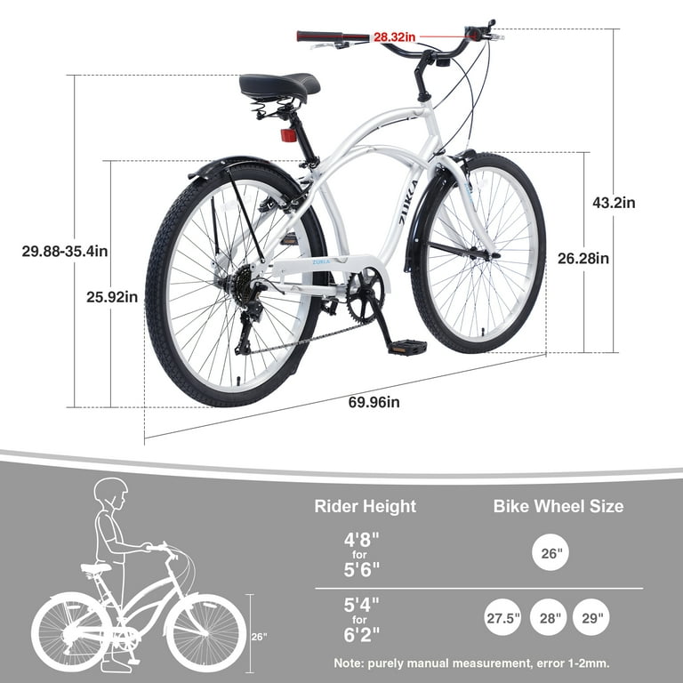 Adults Beach Cruiser Bike 17 Inch Frame 26 Inch Wheels 7 Speed Grey Walmart