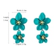 thumbnail image 5 of Mightlink 1 Pair Dangle Earrings 3D Flower Shape Petal Bohemian Style Stainless Alloy Solid Color Smooth Anti-allergy Ear Decoration Jewelry Party Prom Hanging Earrings, 5 of 6