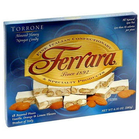 Ferrara Torrone Almond Honey Nougat Assorted Flavors Candy, 6.35 oz (Pack of 12)