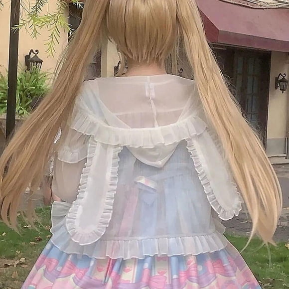 Robe Lolita Japonaise Douce pour Femmes Vintage Victorien Dessert Maison de Poupée Imprimé Filles Sans Manches Dentelle Nœud Princesse Robe de Fête Geschenke Fourrure