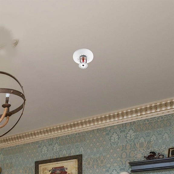 LOLIPPYY 8pcs Fire Sprinkler Cover Ring Plastic White Polished Look Ceiling Installation