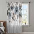 thumbnail image 4 of Blue Brown Spring Floral Sheer Curtains 108 Inches Extra Long, Botanical Vintage Light Filering Curtains, Privacy Drapes Simi Floor to Veiling Curtain for Living Room Bedroom Large Window Treatment, 4 of 9