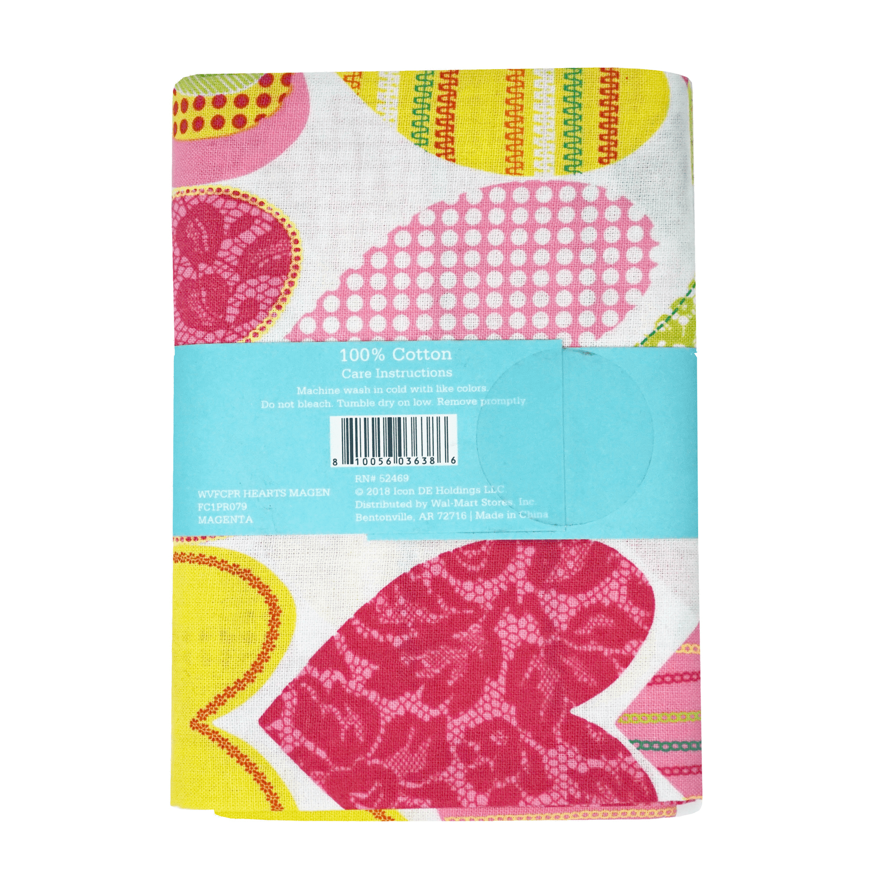 Waverly Inspirations 1 Yard Cut 100% Cotton Prints Fabric Hearts Magenta 44" Wide for Quilting & Sewing