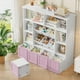 thumbnail image 4 of Organizador de almacenamiento de juguetes FINETONES con 6 cubos de juguetes y 4 cajones, color rosa, 4 of 7