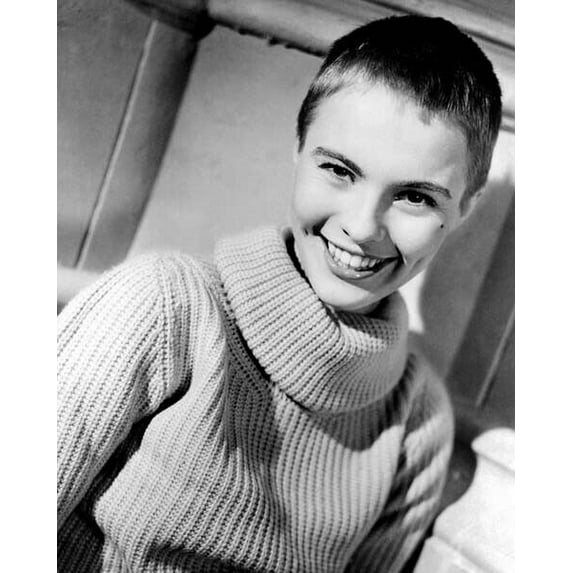 Jean Seberg sporting her short hairdo big smile 1950's early pose 24x30 poster