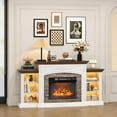 thumbnail image 6 of VINGLI 70'' Fireplace TV Stand for up to 80 inch TVs, Electric Fireplace with Mantel, Modern Entertainment Center with LED Light, TV Console Table with Adjustable Shelves, Living Room ＆ Bedroom, 6 of 8