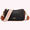 thumbnail image 5 of Bolso Hobo de PU para mujer, bolso bandolera con correas de guitarra, bolso de compras informal para chica (negro amarillo), 5 of 5