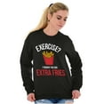 thumbnail image 4 of Exercise You Said Extra Fries Foodie Unisex Plus Fleece Graphic Sweatshirt Brisco Brands 2X, 4 of 5