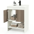 thumbnail image 2 of Barara King Toilet Storage Cabinet,Bathroom Floor Storage Cabinet, 25 Inch Bathroom Vanity Sink Combo Cabinet with Doors and Open Shelf-Gray, 2 of 7