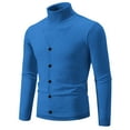 thumbnail image 1 of LOVZFMLL Men's Sweaters, Solid Color Turtleneck Ribbed Cardigan, Casual Fashion Button Vest, Mock Two-Layer, Warm Winter Tops, Fall Clothes, 1 of 3