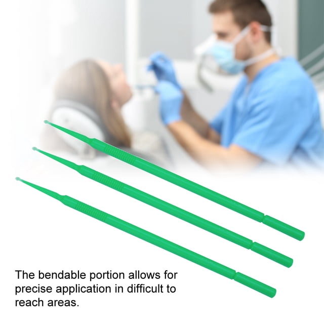 Micro Brush Applicator Tips Disposable Bendable Plastic Convenient Dispenser for Care Green Yellow White Large Middle Small Size 14.8 X 7 X 9.5cm