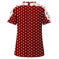 thumbnail image 6 of VgaVtl Short Sleeve T-Shirt for Women Summer Women Plus Size Tops Holiday Ruffles Elegant Polka Dots Casual Loose Shirts,Red M, 6 of 7
