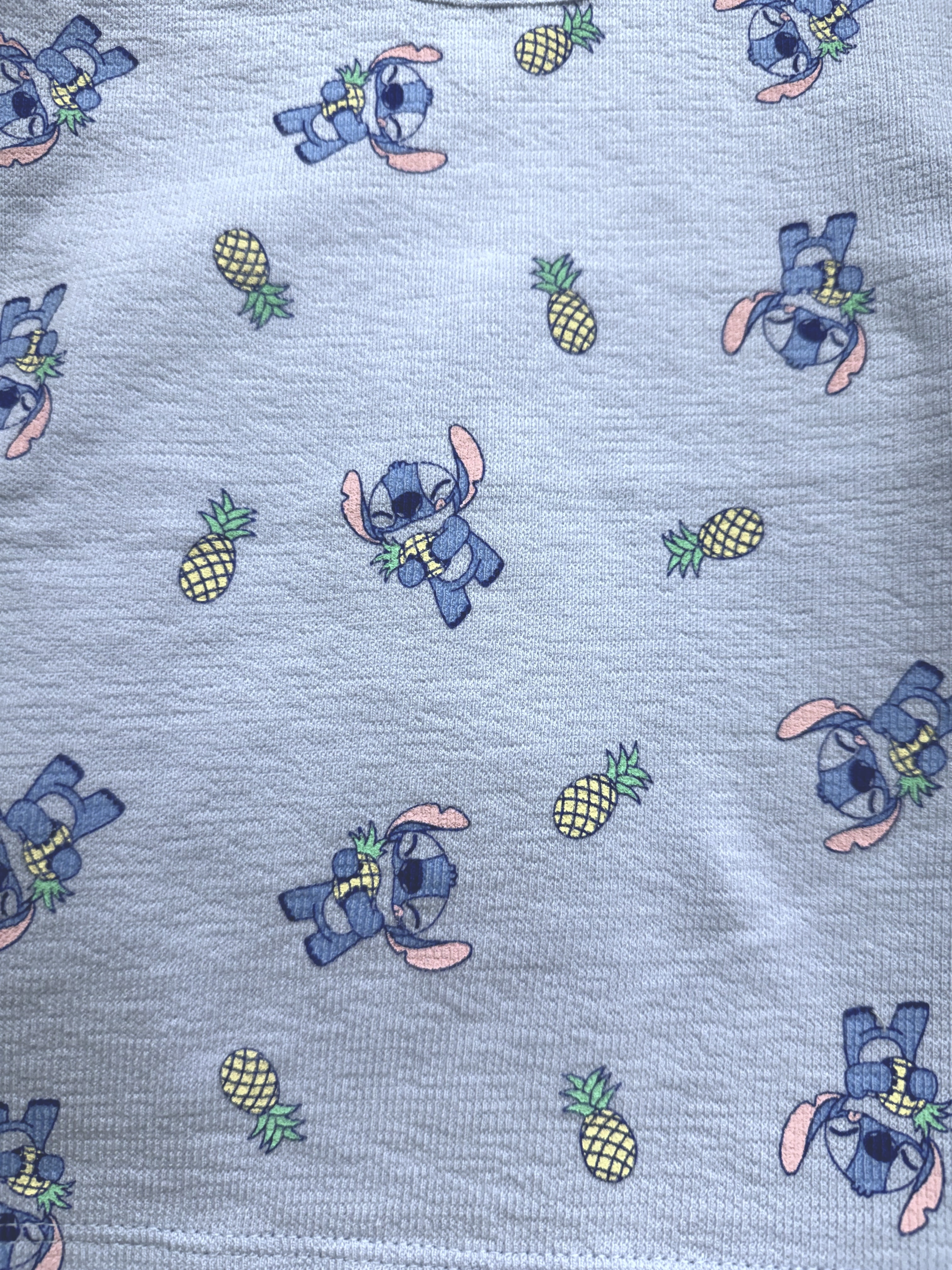Lilo & Stitch Baby Girls Pineapples Textured Knit Top and Ruffle Shorts Set, 2-Piece, Sizes 0M-24M