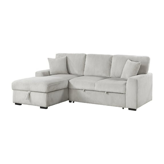 Lexicon Marsh Corduroy 2-Piece Sectional with Left Chaise in Gray