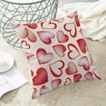 thumbnail image 6 of Valentines Day Pillow Covers 18 X 18 Inch Set of 2, Valentines Day Red Love Heart Valentines Day Throw Pillows Valentine Outdoor Decorative Cushion Cases for Couch Home Sofa Living Room, 6 of 6