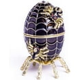 thumbnail image 2 of Keren Kopal Black Faberge Egg Music Playing Spiderweb Decorated with Spiders Trinket Box Russian Egg with Austrian Crystals Collectors Easter Egg Home Design Gift Idea Limited Edition, 2 of 9